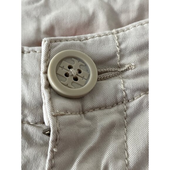 Tory Burch Chino Cargo Pants Khaki Tan Ankle Toe Pockets Cotton Blend Size 30 - Picture 5 of 11